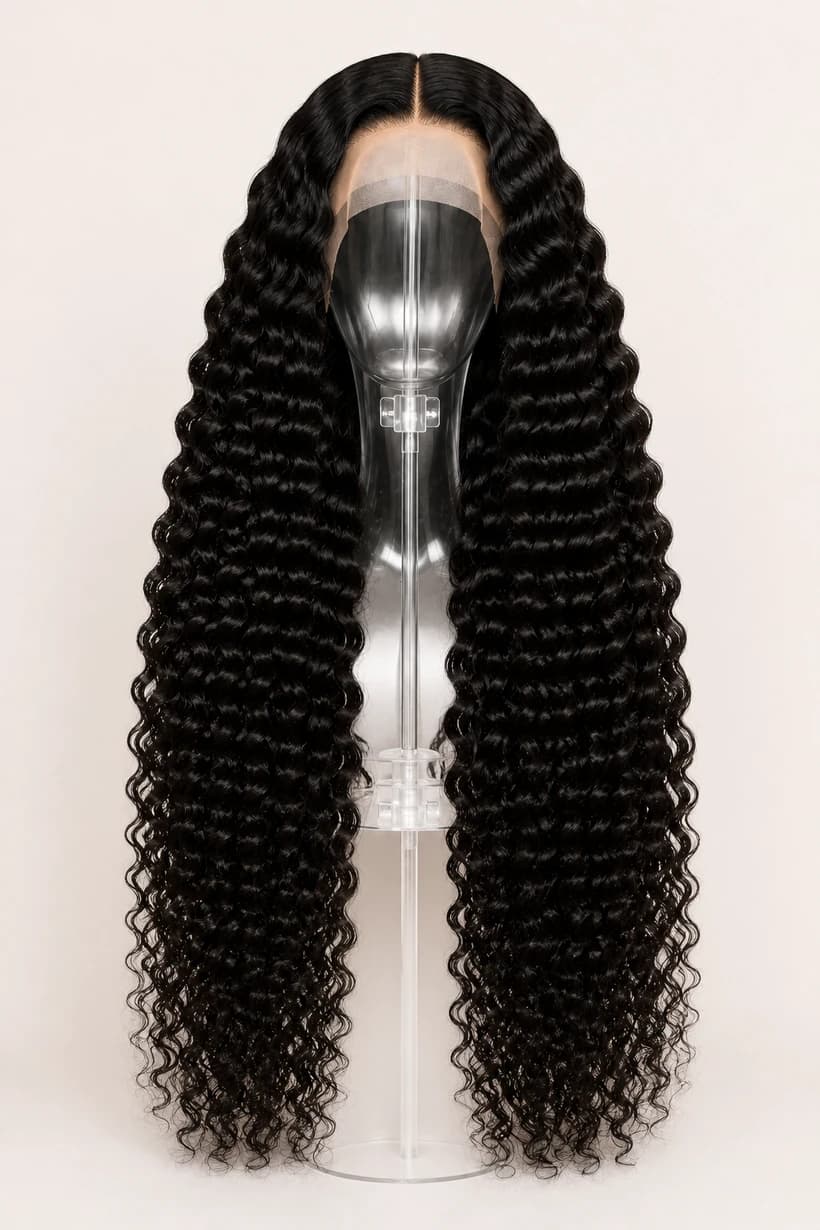 Natural Black HD Wigs — Deep Curly